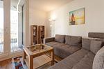 Wohn-Essbereich mit Couch - DünenResort Binz 417 - Top-Hundeurlaub