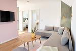 Wohnzimmer - Ferienwohnung Tower of Power Olpenitz - Top-Hundeurlaub