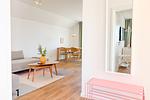 Wohnzimmer - Ferienwohnung Tower of Power Olpenitz - Top-Hundeurlaub