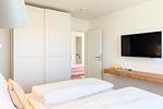 Schlafzimmer - Ferienwohnung Tower of Power Olpenitz - Top-Hundeurlaub