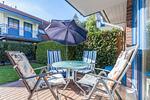 Terrasse mit Sitzgruppe - Wohnung 02-3 - Top-Hundeurlaub