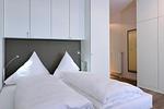 Schlafbereich mit Doppelbett - Aparthotel Anna Düne 1-16 - Top-Hundeurlaub