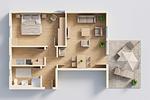 Grundriss - Ferienwohnung Waldhaus 4.1 mit Terrasse und Grillmöglichkeit - Hunde sind willkommen - Top-Hundeurlaub