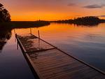 Sonnenuntergang am See nahe Ferienhaus Sommerlycka - Haus Sommerlycka - Top-Hundeurlaub
