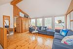 Wohnzimmer - Ferienhaus Rad Kapitän direkt am See mit Sauna und Terrasse - Top-Hundeurlaub