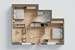 Grundriss - Ferienwohnung Thurbruch mit Sonnenterrasse, ruhig gelegen und perfekt für 4 Personen. - Top-Hundeurlaub