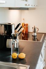 Küche / Küchenzeile - Appartement Kranich - Top-Hundeurlaub