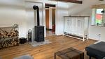 Wohnbereich mit Holzofen - Chalet Hjortblick - Top-Hundeurlaub