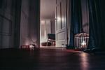 Wohnzimmer im Ferienhaus Villa Hjortlund auf der Damwildfarm in Tyringe - Hus Hjortlund - Top-Hundeurlaub