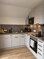 Küche / Küchenzeile - Ferienwohnung Traumzeit Residenz Olpenitz - Top-Hundeurlaub