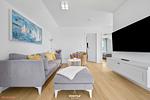 Wohnzimmer - Ferienwohnung Perfekte Welle Olpenitz - Top-Hundeurlaub