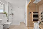 Badezimmer - Ferienwohnung Perfekte Welle Olpenitz - Top-Hundeurlaub