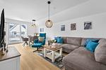 Wohnzimmer - Ferienwohnung Perfekte Welle Olpenitz - Top-Hundeurlaub