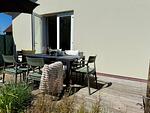 Terrasse - Pension Hirschburg Ferienhaus 12 - Ribnitz-Damgarten - Top-Hundeurlaub