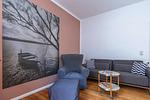 Wohnzimmer mit Schlafcouch - Hafenhaus Bootsquartier - Top-Hundeurlaub