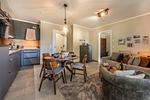 Wohnzimmer - Ferienwohnung Terrasse am Haff mit Wellnessbereich, Sauna und großen Balkon - Top-Hundeurlaub