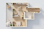 Grundriss - Ferienwohnung Terrasse am Haff mit Wellnessbereich, Sauna und großen Balkon - Top-Hundeurlaub
