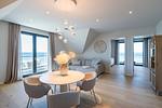 Heller Wohnbereich mit Meerblick - Strandwohnung 02 - Buhne 12 - Top-Hundeurlaub