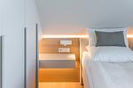 Schlafzimmer mit modernem Design - Strandwohnung 02 - Buhne 12 - Top-Hundeurlaub