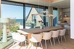 Moderne Küche mit Esstisch und Meerblick - Strandwohnung 01 - Buhne 12 - Top-Hundeurlaub