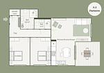 Grundriss - Apartment A3 „Pine Hill Resort“ – mit überdachter Terrasse & zwei Bädern - Top-Hundeurlaub