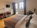 R08_Rosenhof_Doppelzimmer_Schlafbereich_a - Doppelzimmer mit Balkon Nr. 08 - Top-Hundeurlaub