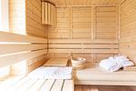 Sauna mit Holzbank und Saunaeimer - Windlooper 1 - Top-Hundeurlaub