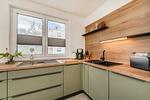 Küche / Küchenzeile - Ferienwohnung Labiland am Haff mit Terrasse und Haffblick - Top-Hundeurlaub