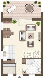 Grundriss - Ferienhaus "Lichtes Haus am Feld " Tegeler Rinne 12 - Top-Hundeurlaub