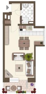Grundriss - Appartement "Strandgeflüster " Sieltrift 33-34 - Top-Hundeurlaub