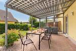Terrasse - Ferienhaus Wiesenblick mit Kamin, Terrasse, Badewanne und Dusche - Top-Hundeurlaub