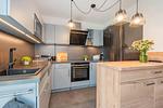 Küche / Küchenzeile - Ferienhaus Wiesenblick mit Kamin, Terrasse, Badewanne und Dusche - Top-Hundeurlaub