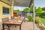 Terrasse - Ferienhaus Wiesenblick mit Kamin, Terrasse, Badewanne und Dusche - Top-Hundeurlaub