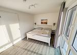 Zweites Schlafzimmer mit Doppelbett - Inselblick (E014) - Top-Hundeurlaub