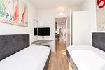 2. Schlafzimmer mit 2 Einzelbetten - Promenadenvilla 03 Wohnung 07 - Top-Hundeurlaub