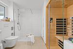 Badezimmer - Ferienwohnung Seeschwalbe Olpenitz - Top-Hundeurlaub