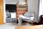 TV mit DVD-/Hifi-Player im Wohnbereich - Ferienhaus an der Au - Top-Hundeurlaub