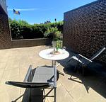Viel Sonne und Windschatten auf der Terrasse - Ferienhaus an der Au - Top-Hundeurlaub
