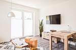 Wohnzimmer - Dünenquartier Apartment 28 - Top-Hundeurlaub
