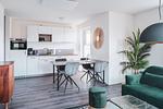 Wohnzimmer - Dünenquartier Apartment 02 - Top-Hundeurlaub