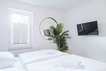 Schlafzimmer - Dünenquartier Apartment 02 - Top-Hundeurlaub