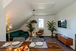 Wohnzimmer - Dünenquartier Apartment 04 - Top-Hundeurlaub
