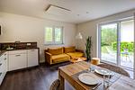 Wohnzimmer - Dünenquartier Apartment 24 - Top-Hundeurlaub