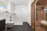 Badezimmer - Ferienwohnung Krosse Krabbe Olpenitz - Top-Hundeurlaub