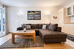 Wohnzimmer mit Sitzecke - Wohnung 39 - Top-Hundeurlaub