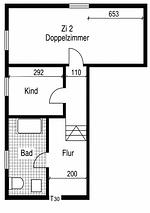 R02_Zimmer Rosenhof_Grundriss - Familienzimmer Nr. 02 - Top-Hundeurlaub
