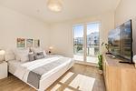 Schlafzimmer - Ferienwohnung Haff & Herz mit Fitness, Sauna, Freizeit- und Kinderspielbereich - Top-Hundeurlaub