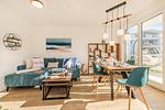 Wohnzimmer - Ferienwohnung Haff & Herz mit Fitness, Sauna, Freizeit- und Kinderspielbereich - Top-Hundeurlaub