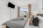 Schlafzimmer - Ferienwohnung Fischermanns Freund Olpenitz - Top-Hundeurlaub