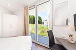 Schlafzimmer mit Doppelbett - Wohnung 02 - Top-Hundeurlaub